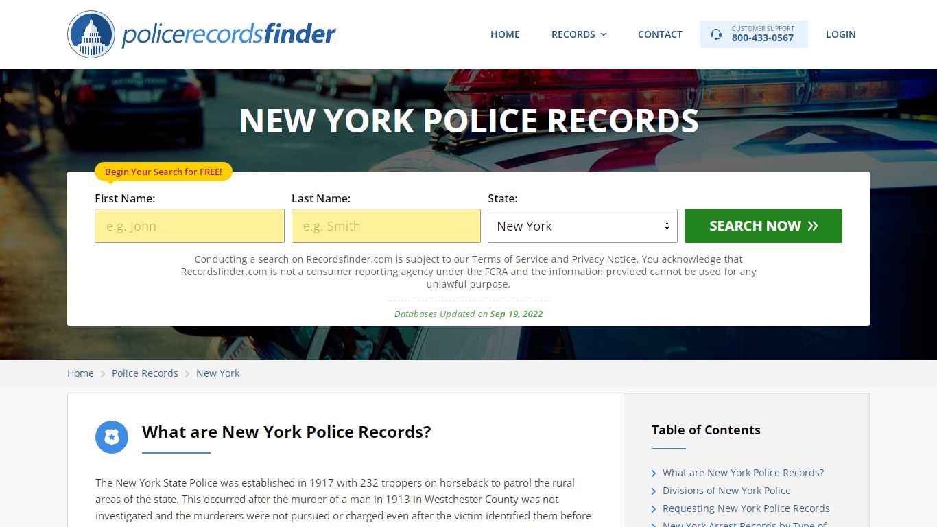 New York Police Records Search & Police Departments Online